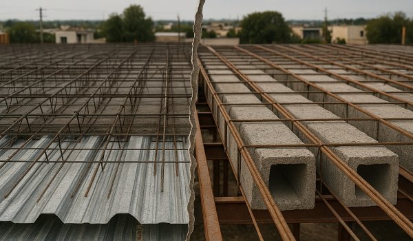 مقایسه هزینه اجرای سقف اینتل دک و تیرچه بلوک